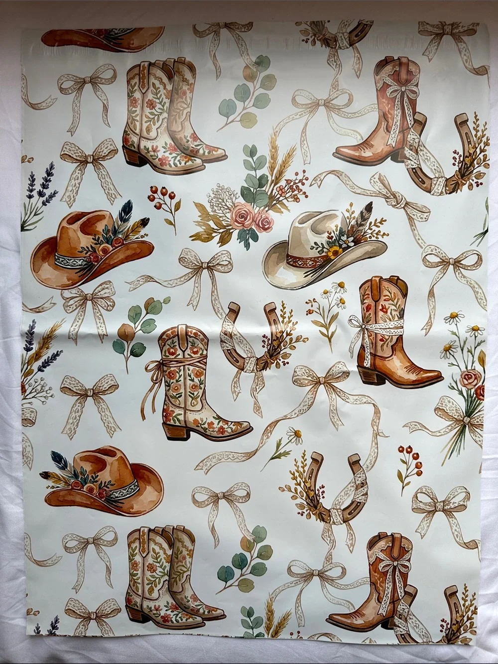 Western Cowgirl Boot Hat Poly Mailers 14x17 Shipping Bags 20 Count